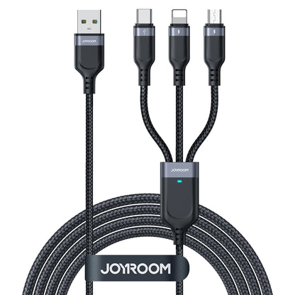 Joyroom Multi-Use Series S-A18 3in1 USB-A - Lightning / USB-C / micro USB cable 0.3m - black_0