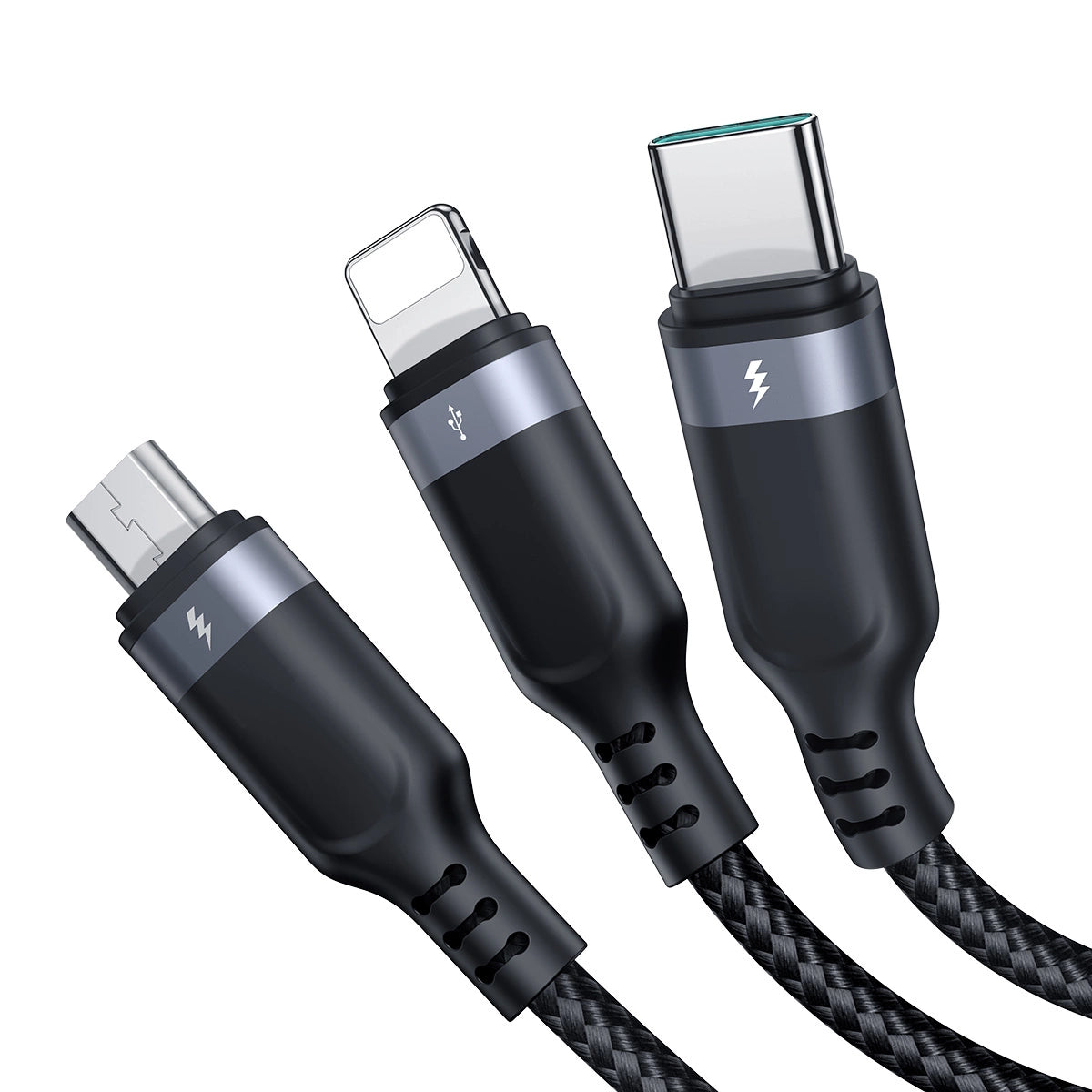 Joyroom Multi-Use Series S-A18 3in1 USB-A - Lightning / USB-C / micro USB cable 0.3m - black_2