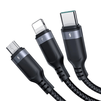 Joyroom Multi-Use Series S-A18 3in1 USB-A - Lightning / USB-C / micro USB cable 0.3m - black_2