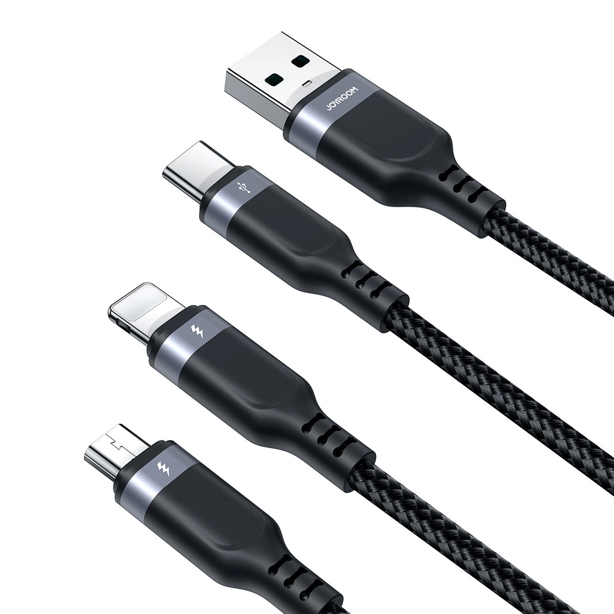 Joyroom Multi-Use Series S-A18 3in1 USB-A - Lightning / USB-C / micro USB cable 0.3m - black_3
