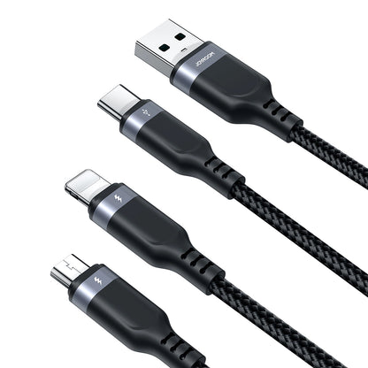 Joyroom Multi-Use Series S-A18 3in1 USB-A - Lightning / USB-C / micro USB cable 0.3m - black_3