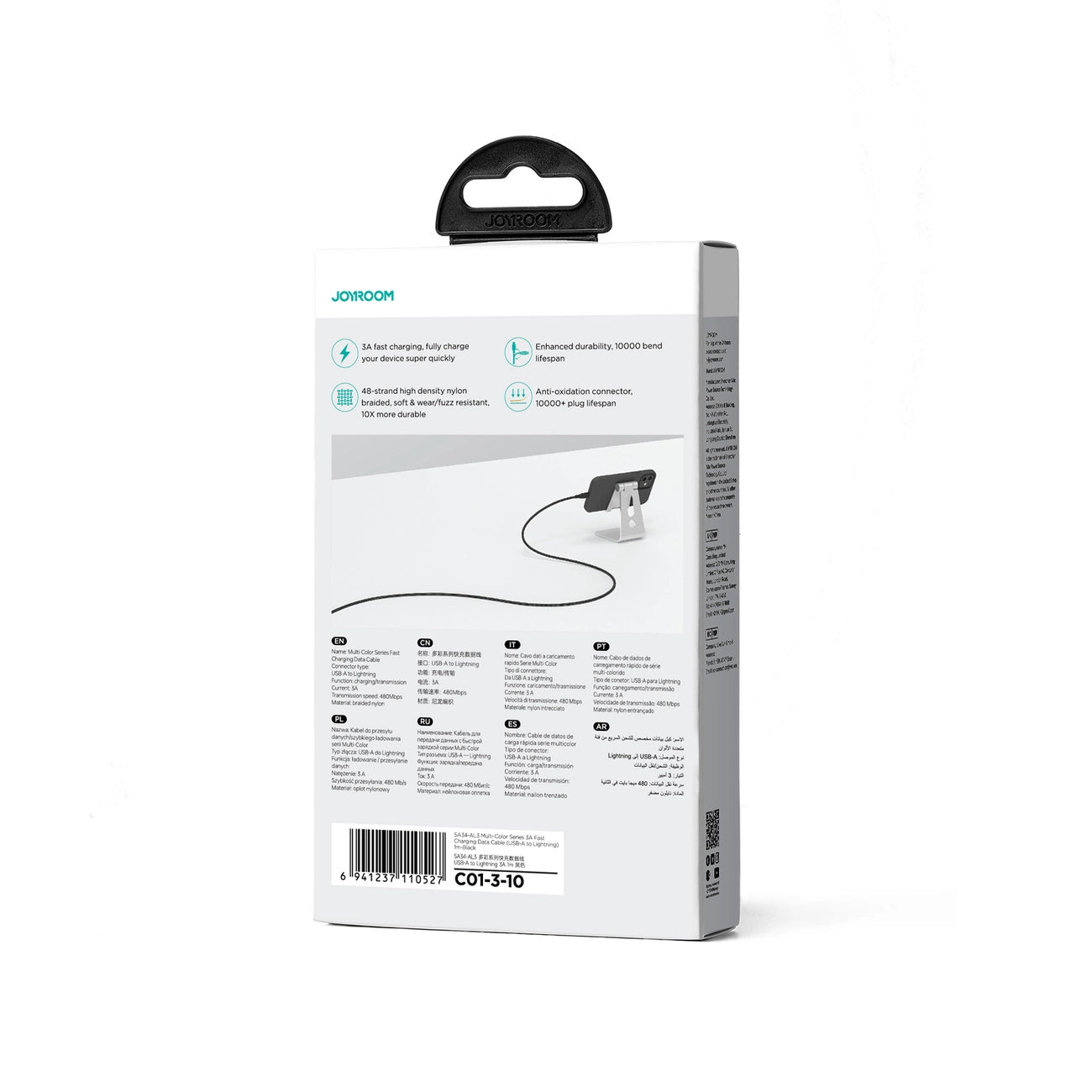 Joyroom Multi-Color Series S-A34 USB-A / Lightning 3A cable 1m - black_3