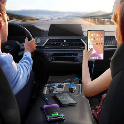 Joyroom JR-CCD03 3.4A car charger with 3x USB-A display - black_12