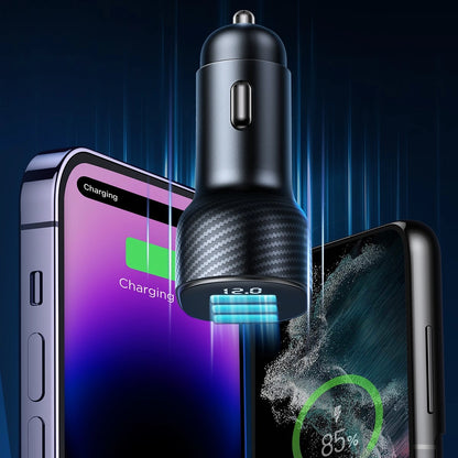 Joyroom JR-CCD03 3.4A car charger with 3x USB-A display - black_13