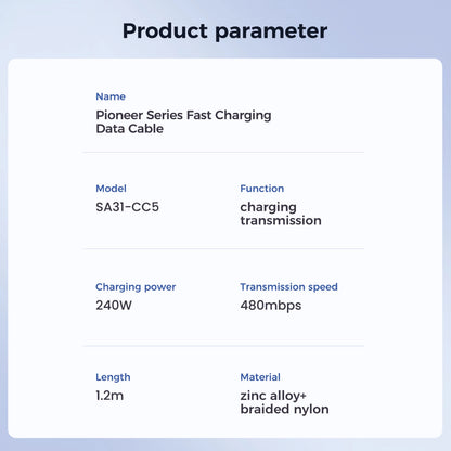 Joyroom Pioneer Series SA31-CC5 USB-C / USB-C cable 240W 1.2m - black_10