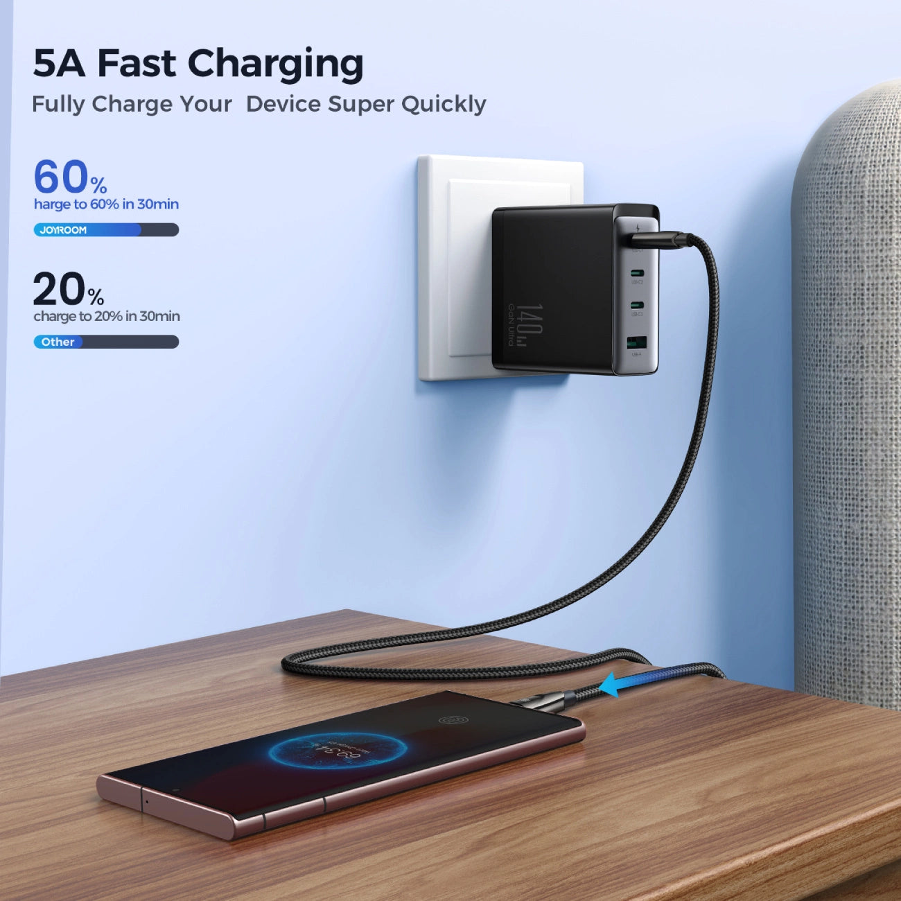 Joyroom Pioneer Series SA31-CC5 USB-C / USB-C cable 240W 1.2m - black_4