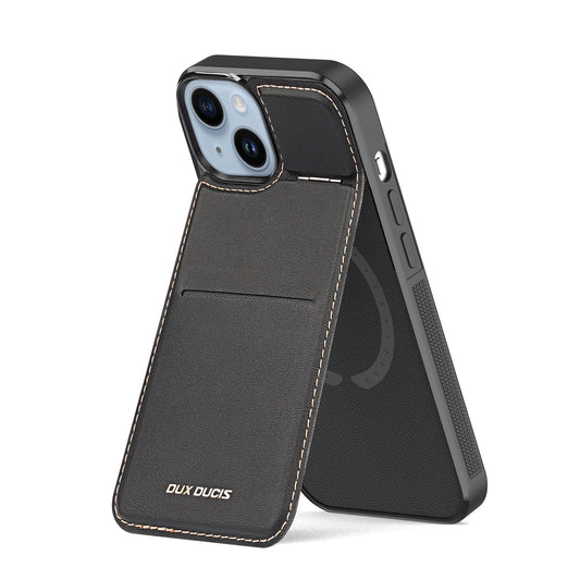 3in1 Wallet Case with Stand for iPhone 15 Plus MagSafe RFID Blocker Dux Ducis Rafi Mag - Black_0