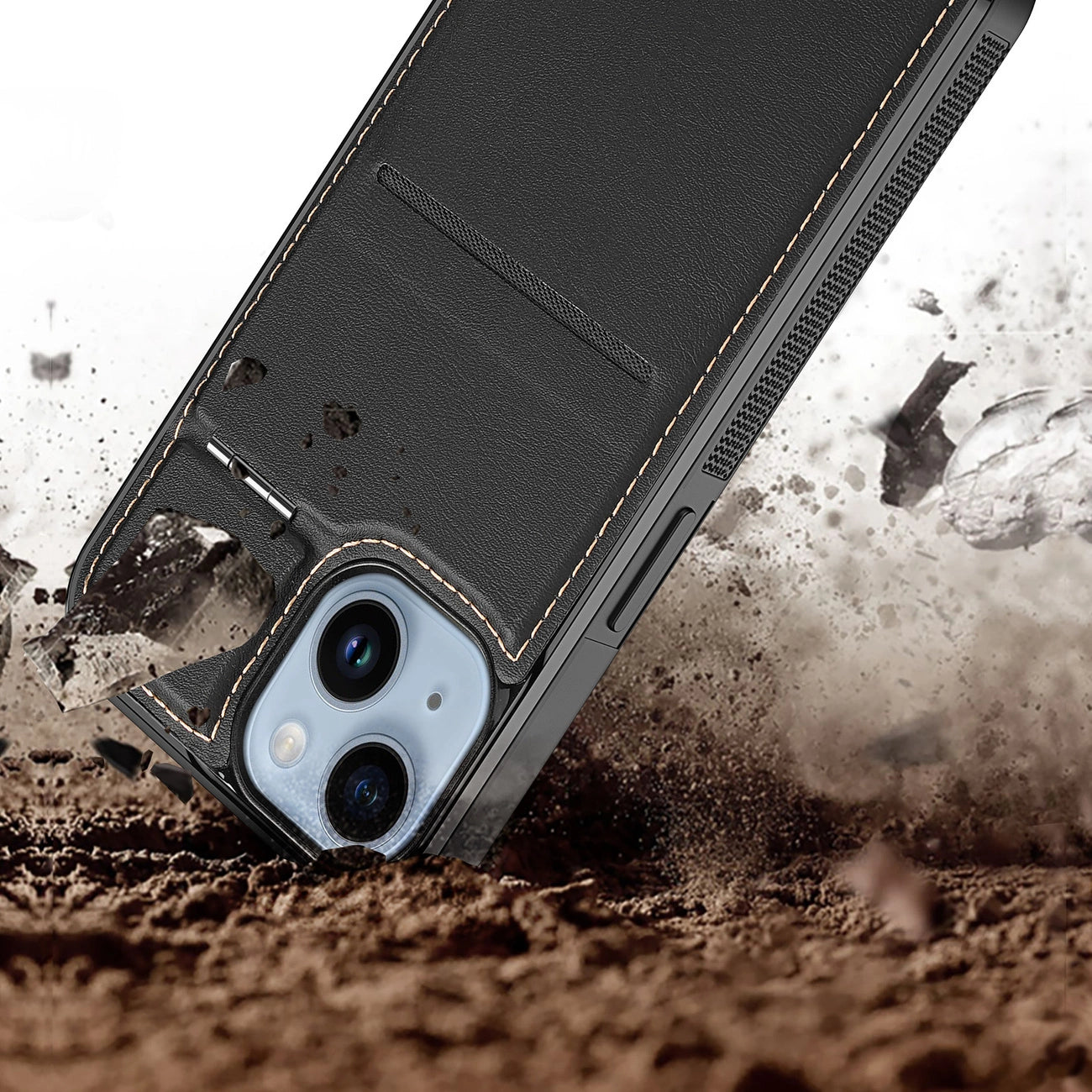 3in1 Wallet Case with Stand for iPhone 15 Plus MagSafe RFID Blocker Dux Ducis Rafi Mag - Black_12