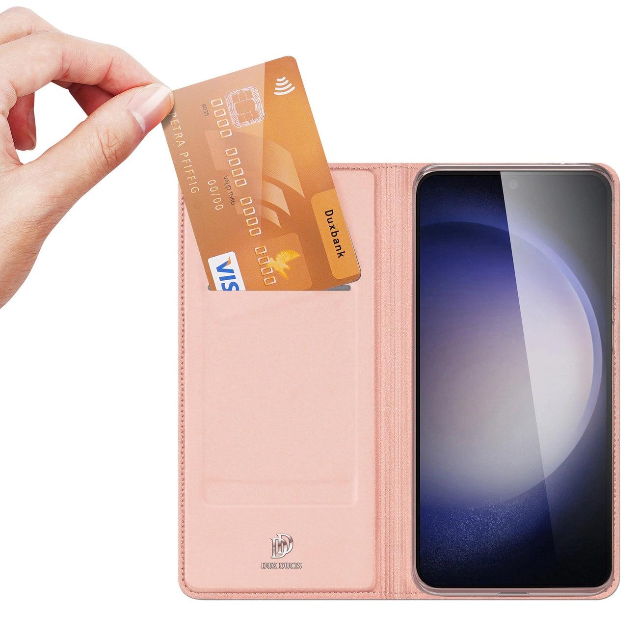 Wallet case with stand for Samsung Galaxy S23 FE Dux Ducis Skin Pro - pink_1