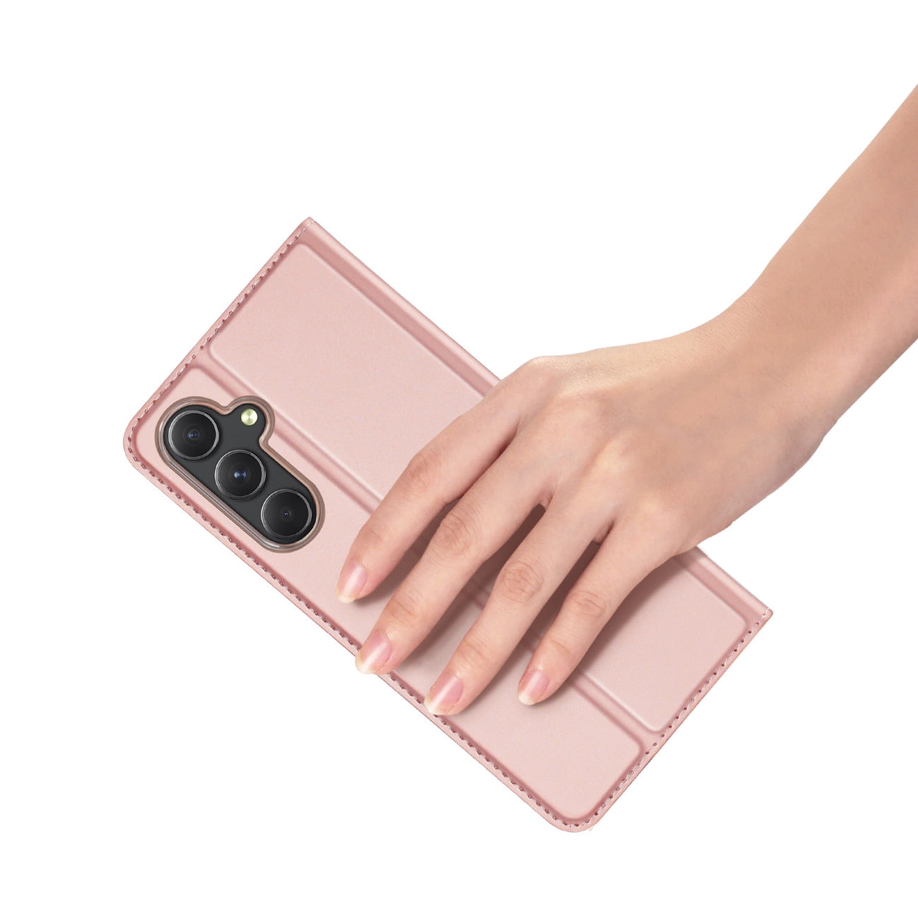 Wallet case with stand for Samsung Galaxy S23 FE Dux Ducis Skin Pro - pink_6