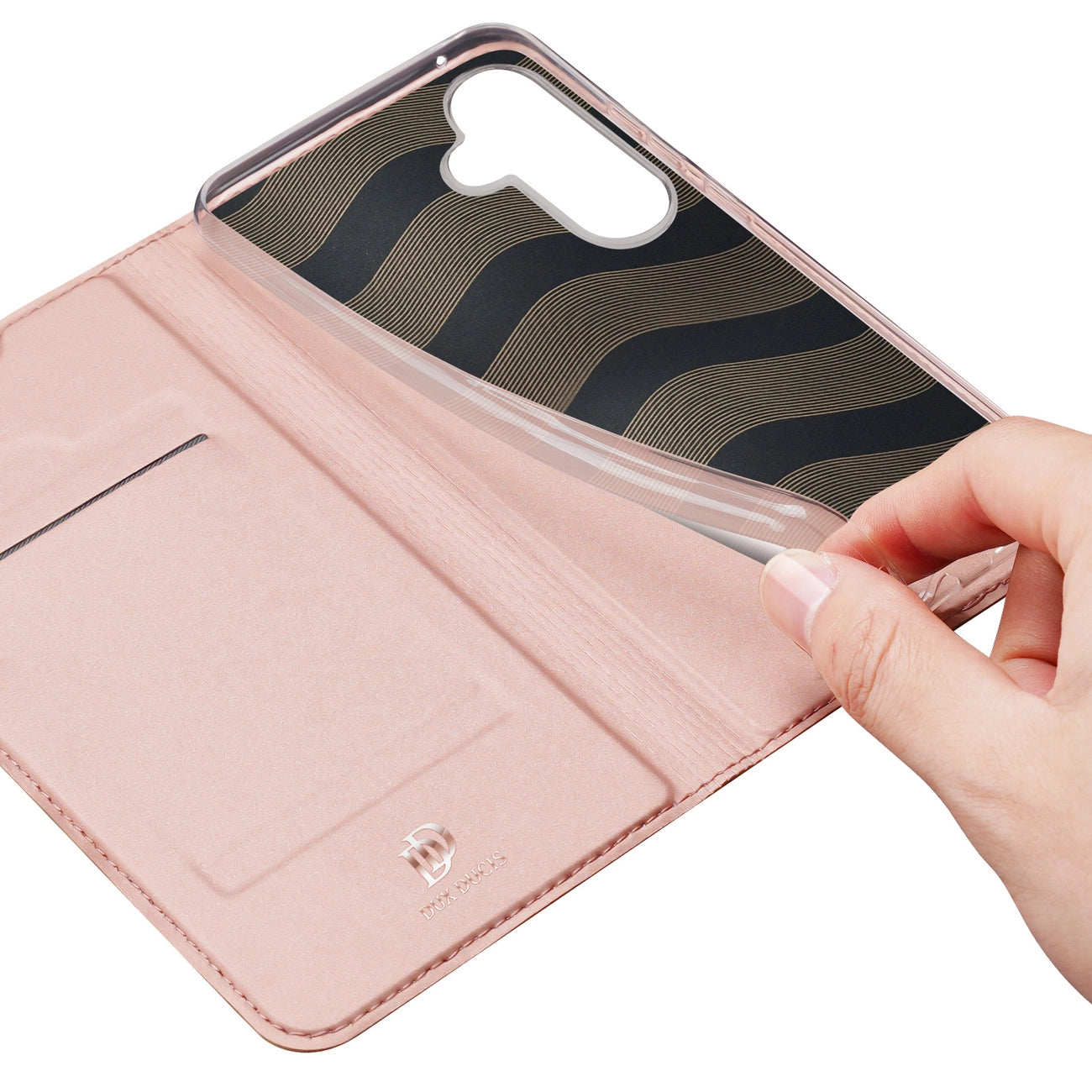Wallet case with stand for Samsung Galaxy S23 FE Dux Ducis Skin Pro - pink_7