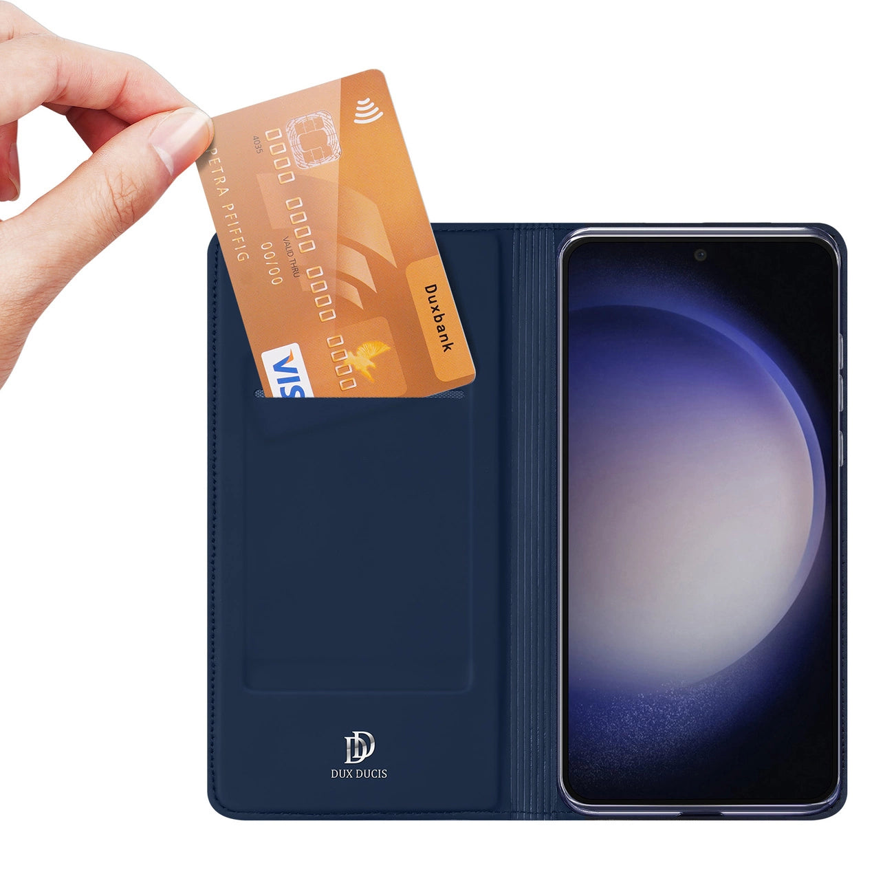 Wallet case with stand for Samsung Galaxy S23 FE Dux Ducis Skin Pro - blue_1