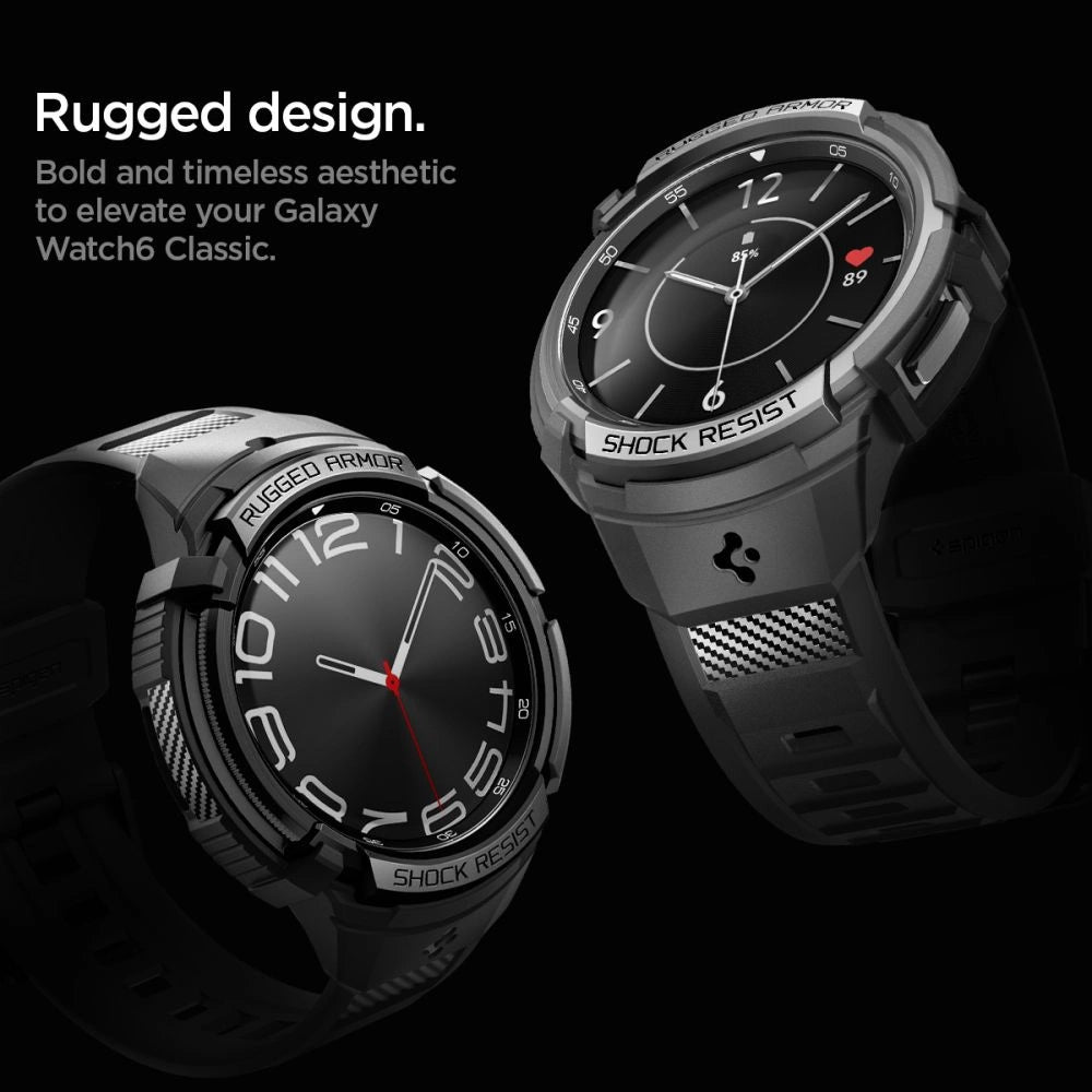Spigen Rugged Armor Pro Case with Strap for Samsung Galaxy Watch 6 Classic (47mm) - Black_13