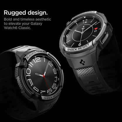 Spigen Rugged Armor Pro Case with Strap for Samsung Galaxy Watch 6 Classic (47mm) - Black_13