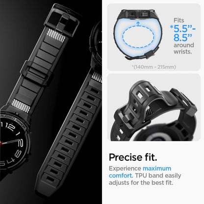 Spigen Rugged Armor Pro Case with Strap for Samsung Galaxy Watch 6 Classic (47mm) - Black_14