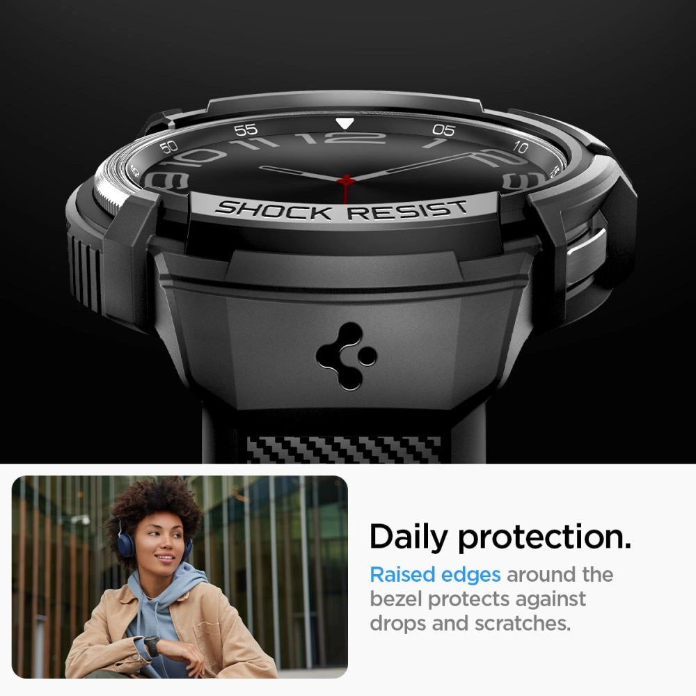 Spigen Rugged Armor Pro Case with Strap for Samsung Galaxy Watch 6 Classic (47mm) - Black_15