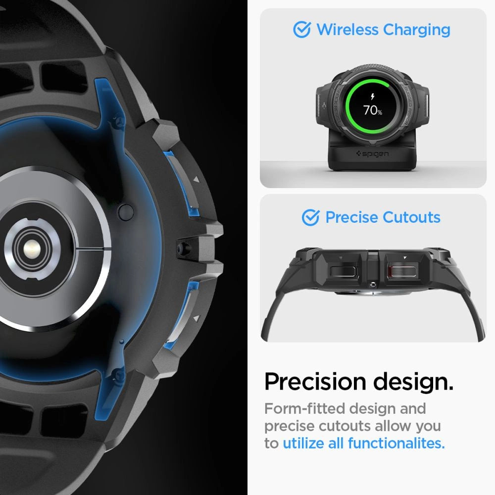 Spigen Rugged Armor Pro Case with Strap for Samsung Galaxy Watch 6 Classic (47mm) - Black_17