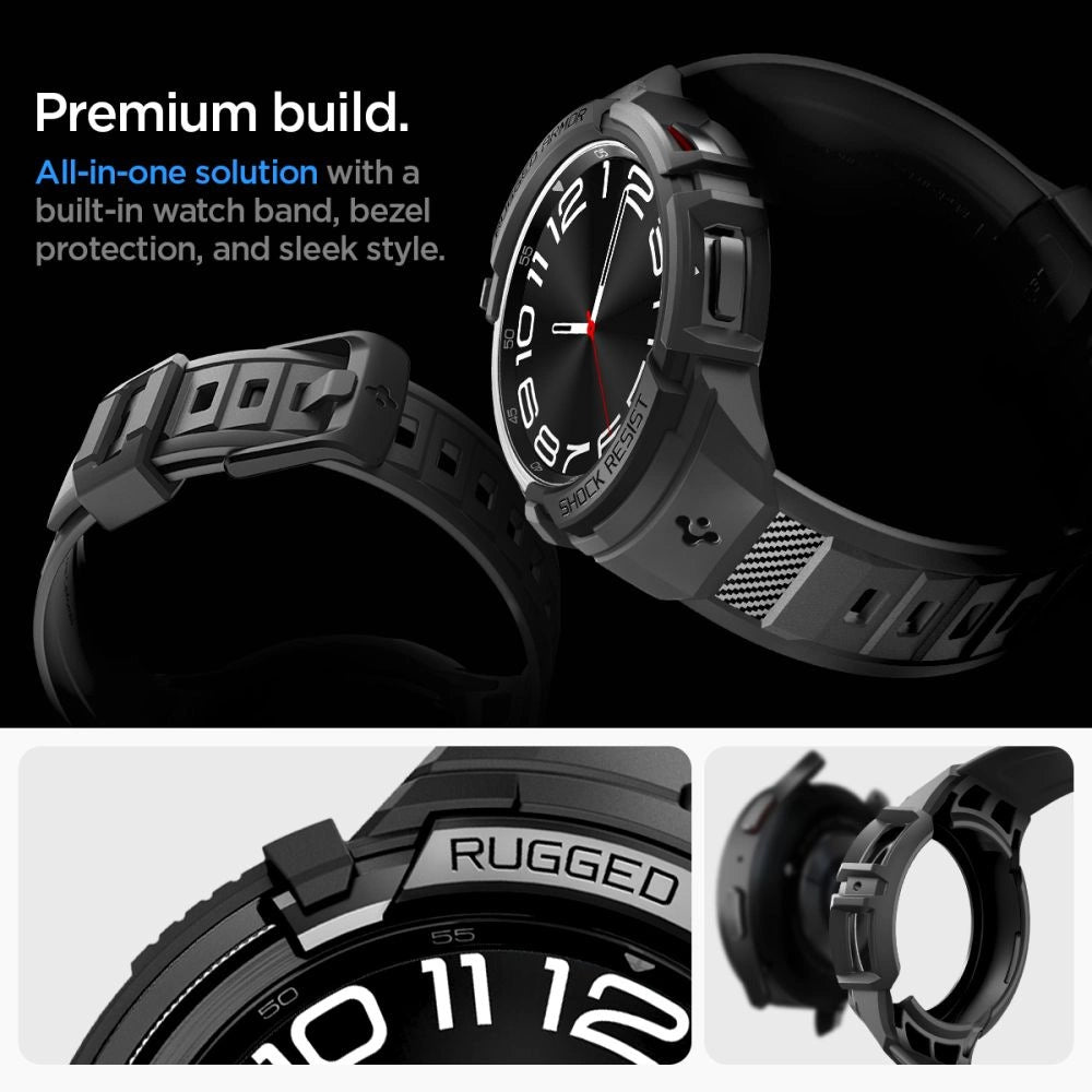 Spigen Rugged Armor Pro Case with Strap for Samsung Galaxy Watch 6 Classic (47mm) - Black_18