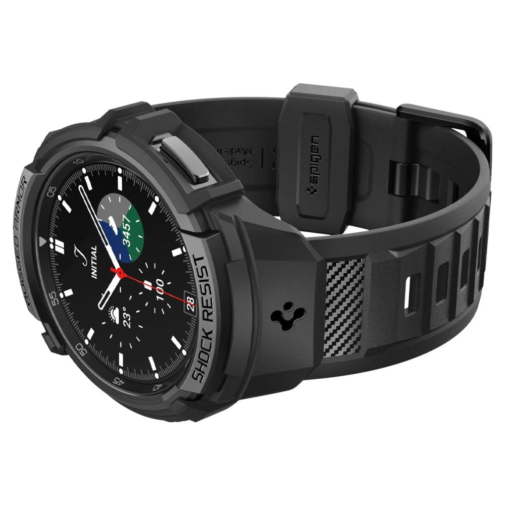 Spigen Rugged Armor Pro Case with Strap for Samsung Galaxy Watch 6 Classic (47mm) - Black_7