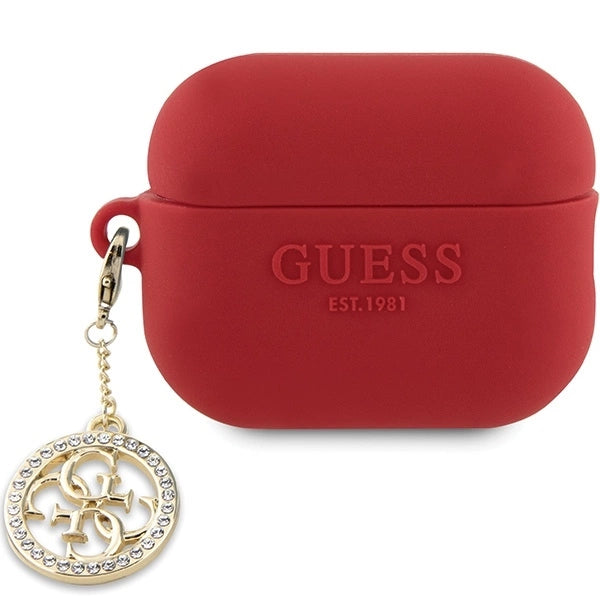 Guess GUAP23DSLGHDF AirPods Pro 2 cover red 3D Rubber 4G Diamond Charm_0