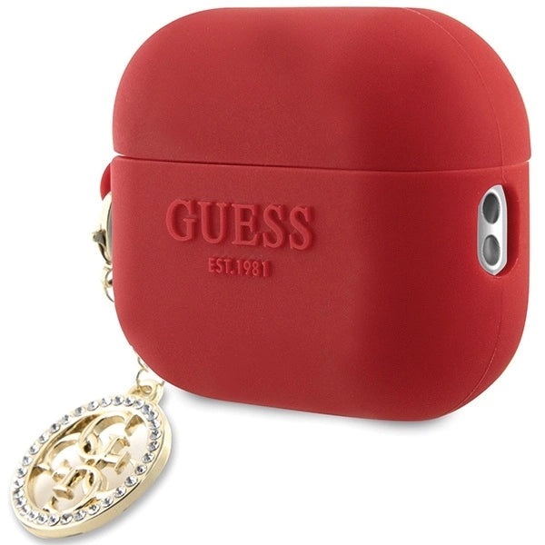 Guess GUAP23DSLGHDF AirPods Pro 2 cover red 3D Rubber 4G Diamond Charm_2
