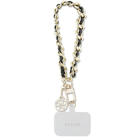 Guess GUOUCHSAMC4K Universal Hand Strap Case - Black Saffiano Chain 4G Charm_0