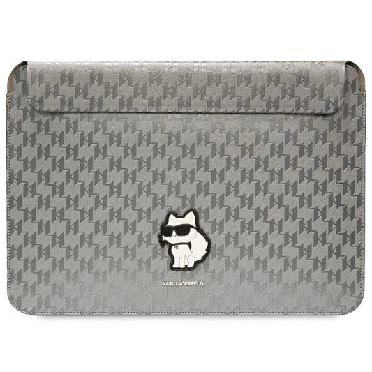 Karl Lagerfeld Saffiano Monogram Choupette case for a 14" laptop - silver_0