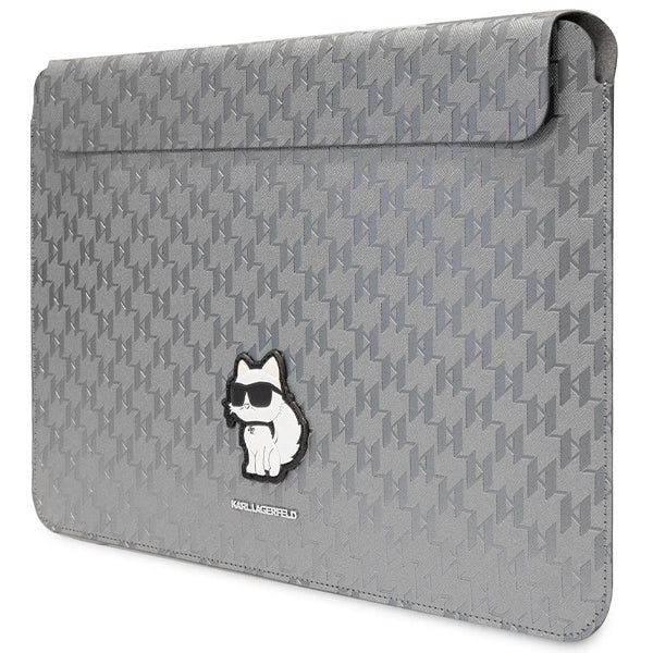 Karl Lagerfeld Saffiano Monogram Choupette case for a 14" laptop - silver_1