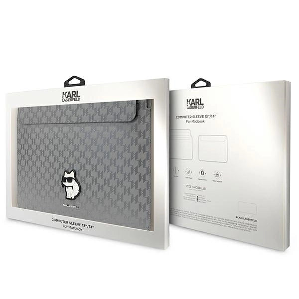 Karl Lagerfeld Saffiano Monogram Choupette case for a 14" laptop - silver_3