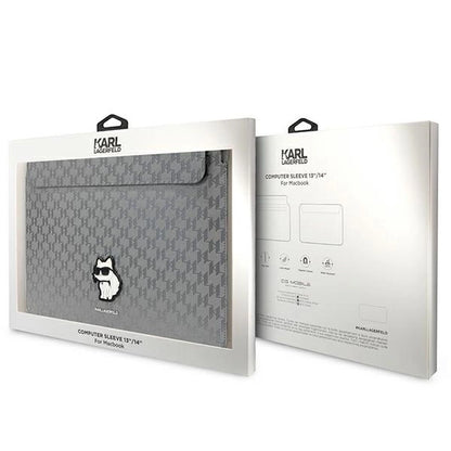Karl Lagerfeld Saffiano Monogram Choupette case for a 14" laptop - silver_3