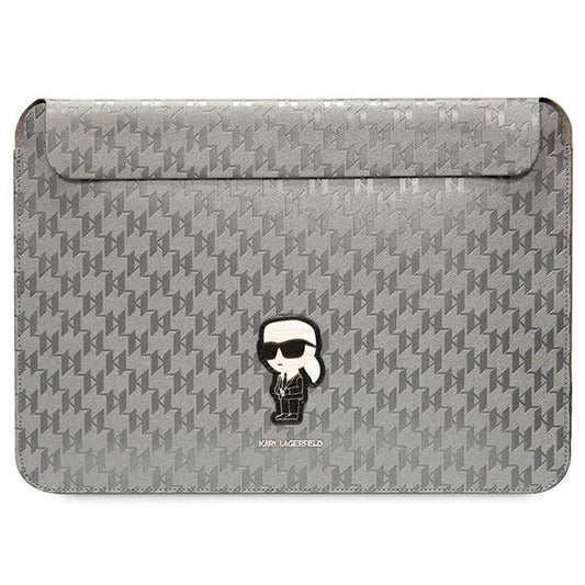 Karl Lagerfeld Saffiano Monogram Ikonik case for a 14" laptop - silver_0