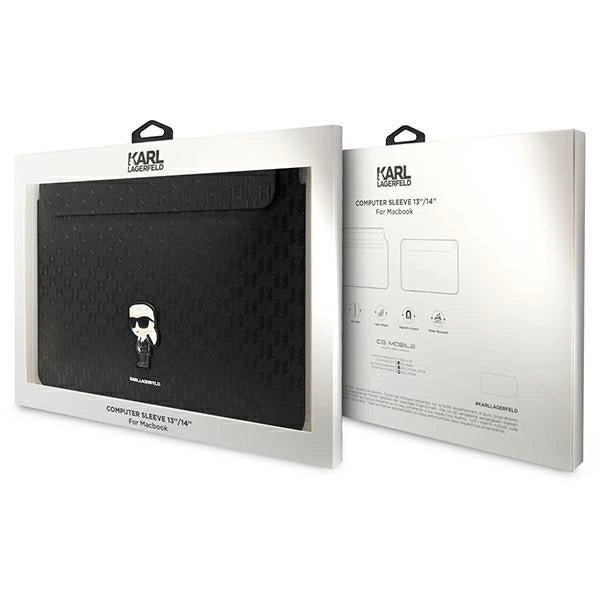 Karl Lagerfeld Saffiano Monogram Ikonik case for a 14" laptop - black_3