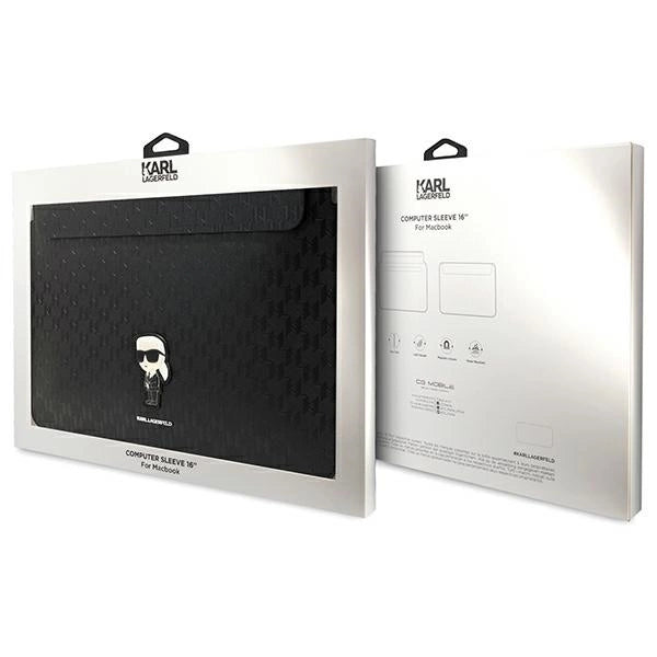 Karl Lagerfeld Saffiano Monogram Ikonik case for a 16" laptop - black_3
