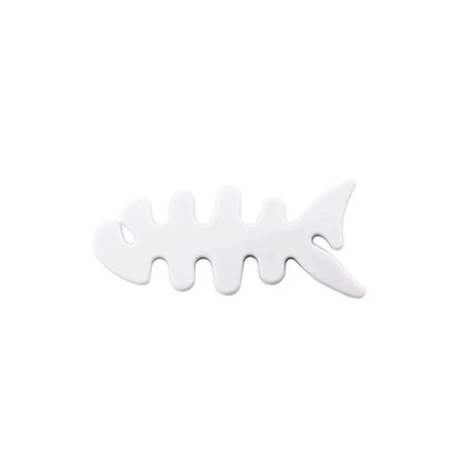 Fish-shaped headphone cable wrap - white_0