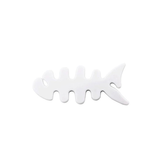 Fish-shaped headphone cable wrap - white_0