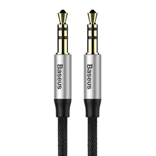 Baseus Yiven Audio Cable mini jack 3,5mm AUX, 1m (Black+Silver)_0