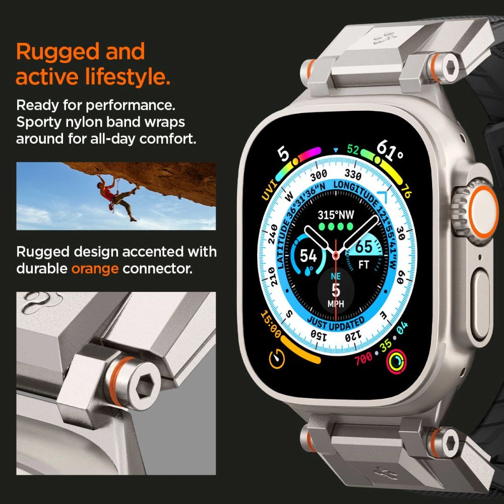 Spigen Durapro Armor Strap for Apple Watch 4/5/6/7/8/9/SE/ Ultra (42/44/45/49 mm) - Black_2