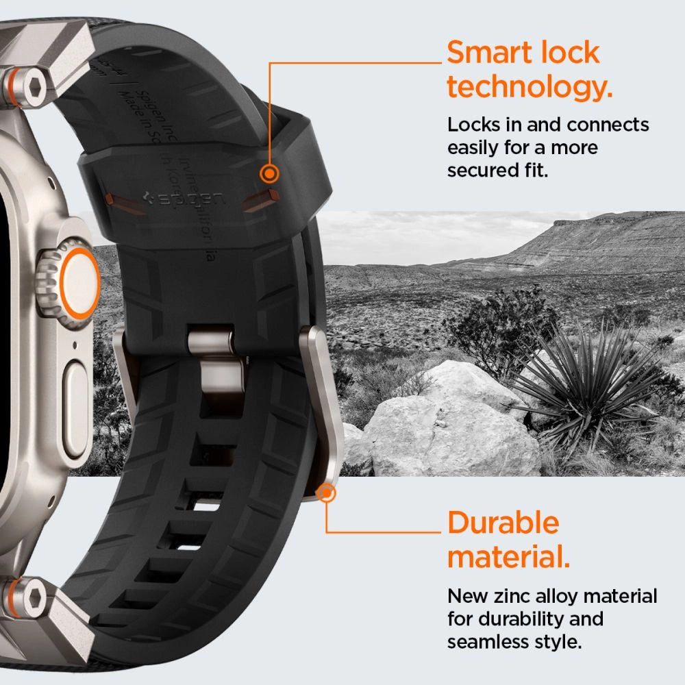 Spigen Durapro Armor Strap for Apple Watch 4/5/6/7/8/9/SE/ Ultra (42/44/45/49 mm) - Black_4