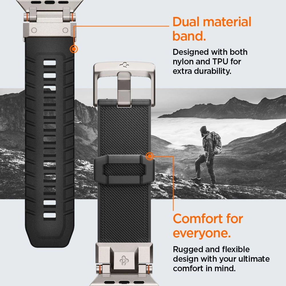 Spigen Durapro Armor Strap for Apple Watch 4/5/6/7/8/9/SE/ Ultra (42/44/45/49 mm) - Black_5