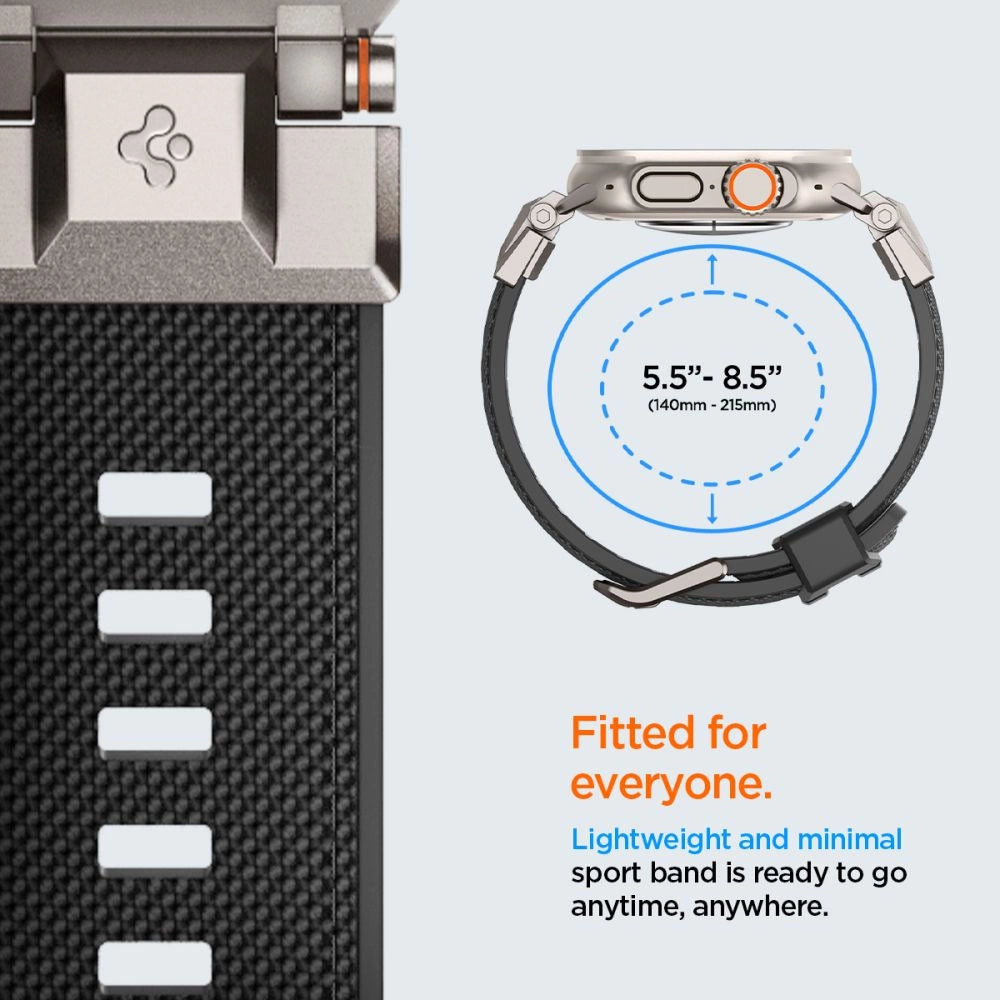 Spigen Durapro Armor Strap for Apple Watch 4/5/6/7/8/9/SE/ Ultra (42/44/45/49 mm) - Black_1