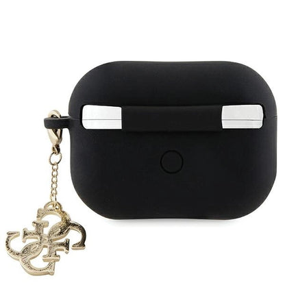 Guess GUAP2LECG4K case for AirPods Pro 2 cover - black Liquid Silicone Glitter Triangle Charm_1