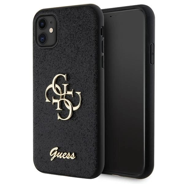Guess GUHCN61HG4SGK case for iPhone 11 / Xr - black Glitter Script Big 4G_0