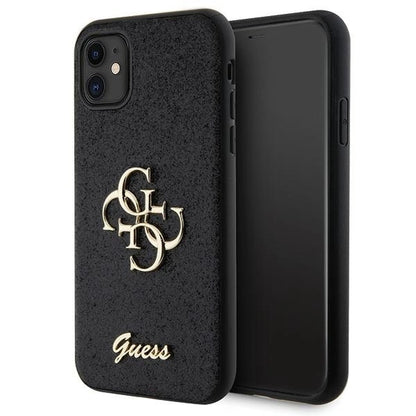 Guess GUHCN61HG4SGK case for iPhone 11 / Xr - black Glitter Script Big 4G_0
