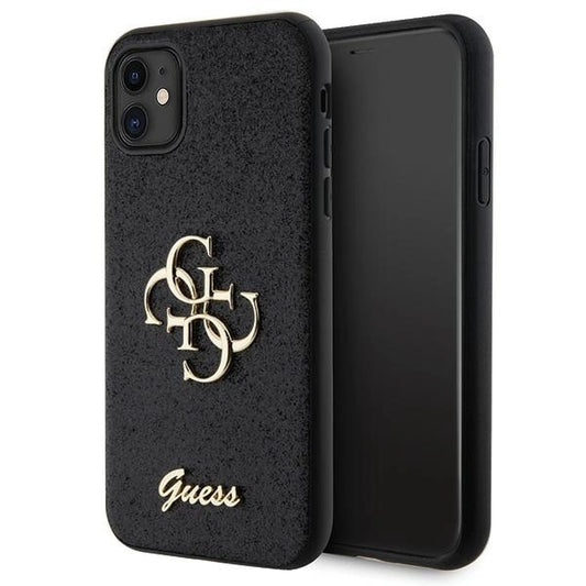 Guess GUHCN61HG4SGK case for iPhone 11 / Xr - black Glitter Script Big 4G_0