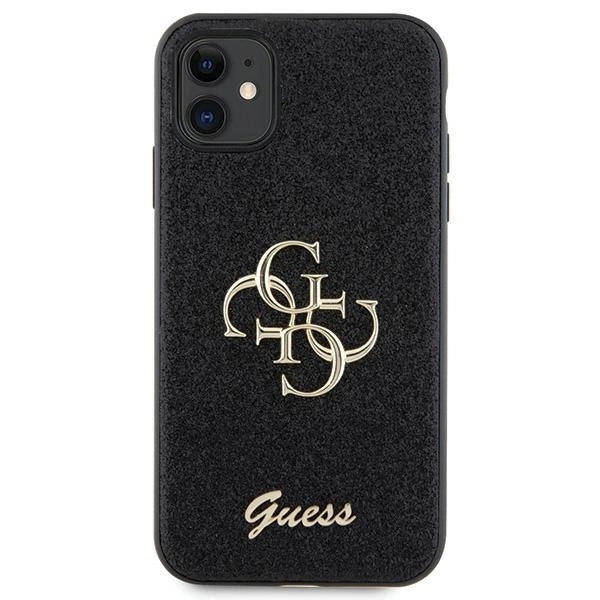 Guess GUHCN61HG4SGK case for iPhone 11 / Xr - black Glitter Script Big 4G_2
