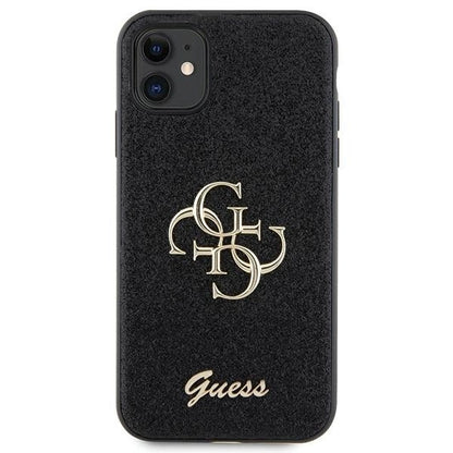 Guess GUHCN61HG4SGK case for iPhone 11 / Xr - black Glitter Script Big 4G_2