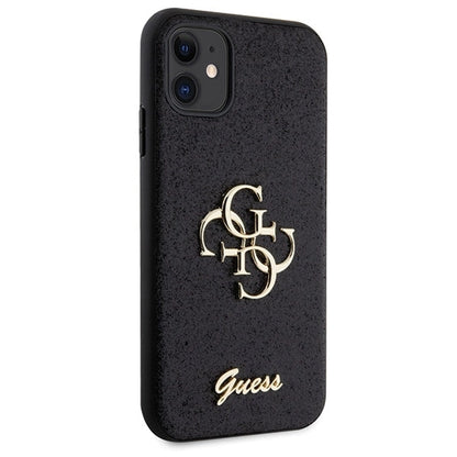 Guess GUHCN61HG4SGK case for iPhone 11 / Xr - black Glitter Script Big 4G_3