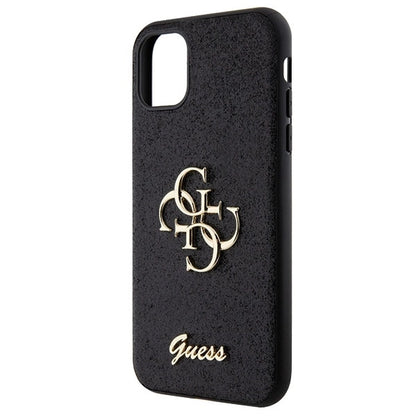 Guess GUHCN61HG4SGK case for iPhone 11 / Xr - black Glitter Script Big 4G_5