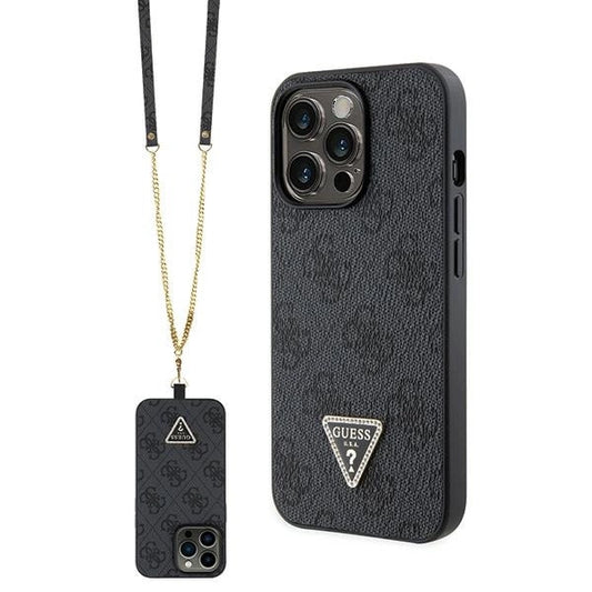 Guess GUHCP13LP4TDSCPK Case for iPhone 13 Pro / 13 - Black Crossbody 4G Metal Logo_0