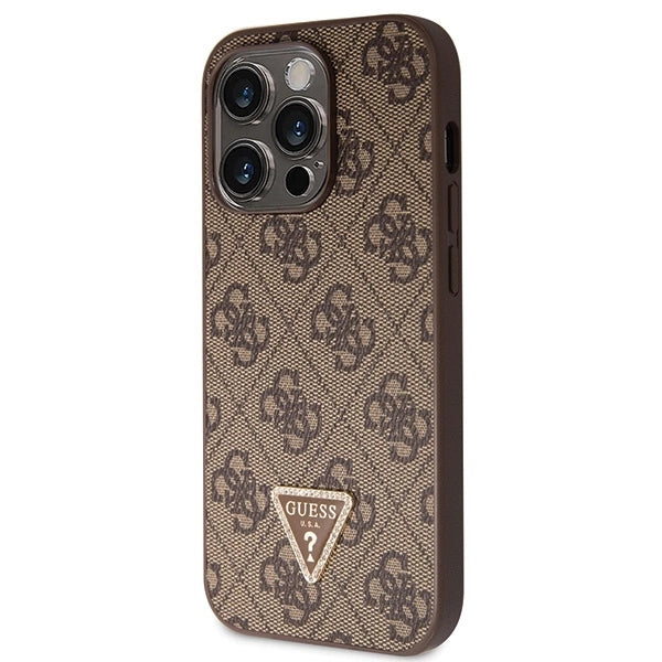 Guess GUHCP14LP4TDSCPW case for iPhone 14 Pro - brown Crossbody 4G Metal Logo_1
